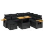 Set de sofás de jardín 8 piezas y cojines ratán sintético negro de , Conjuntos de jardín - Ref: Foro24-3276156, Precio: 547,0...