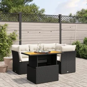 Set de muebles de jardín 5 pzas y cojines ratán sintético negro de , Conjuntos de jardín - Ref: Foro24-3270811, Precio: 353,3...