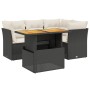 Set de muebles de jardín 5 pzas y cojines ratán sintético negro de , Conjuntos de jardín - Ref: Foro24-3270811, Precio: 339,7...