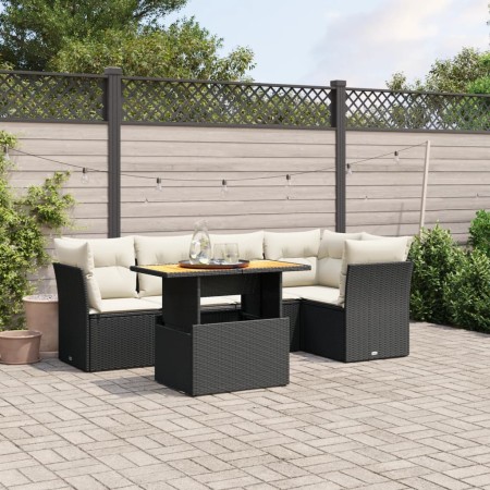 Set de muebles de jardín 5 pzas y cojines ratán sintético negro de , Conjuntos de jardín - Ref: Foro24-3270818, Precio: 391,9...