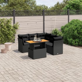 Set de muebles de jardín 5 pzas y cojines ratán sintético negro de , Conjuntos de jardín - Ref: Foro24-3270824, Precio: 420,1...