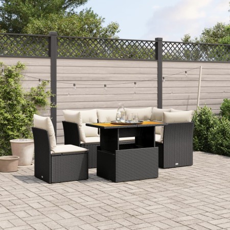 Set de muebles de jardín 5 pzas y cojines ratán sintético negro de , Conjuntos de jardín - Ref: Foro24-3270832, Precio: 391,9...