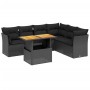 Set de comedor de jardín 7 pzas y cojines ratán sintético negro de , Conjuntos de jardín - Ref: Foro24-3270845, Precio: 477,7...