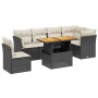 Set de comedor de jardín 7 pzas y cojines ratán sintético negro de , Conjuntos de jardín - Ref: Foro24-3270853, Precio: 430,4...