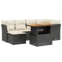 Set de comedor de jardín 7 pzas y cojines ratán sintético negro de , Conjuntos de jardín - Ref: Foro24-3270937, Precio: 430,5...