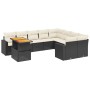 Set de sofás de jardín 10 pzas cojines ratán sintético negro de , Conjuntos de jardín - Ref: Foro24-3271476, Precio: 592,60 €...