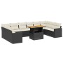 Set de sofás de jardín 11 pzas y cojines ratán sintético negro de , Conjuntos de jardín - Ref: Foro24-3271483, Precio: 644,25...