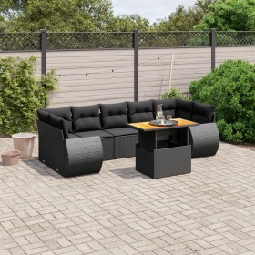 Set de sofás de jardín 8 piezas y cojines ratán sintético negro de , Conjuntos de jardín - Ref: Foro24-3272105, Precio: 578,3...