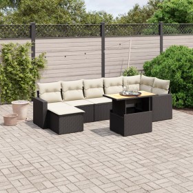 Set de sofás de jardín 8 piezas y cojines ratán sintético negro de , Conjuntos de jardín - Ref: Foro24-3271420, Precio: 469,0...