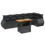 Set de comedor de jardín 7 pzas y cojines ratán sintético negro de , Conjuntos de jardín - Ref: Foro24-3272203, Precio: 492,9...