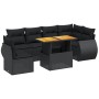 Set de comedor de jardín 7 pzas y cojines ratán sintético negro de , Conjuntos de jardín - Ref: Foro24-3272217, Precio: 492,9...