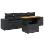 Set de muebles de jardín 5 pzas y cojines ratán sintético negro de , Conjuntos de jardín - Ref: Foro24-3272511, Precio: 383,8...