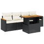 Set de muebles de jardín 5 pzas y cojines ratán sintético negro de , Conjuntos de jardín - Ref: Foro24-3272953, Precio: 321,7...