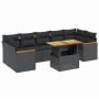 Set de sofás de jardín 8 piezas y cojines ratán sintético negro de , Conjuntos de jardín - Ref: Foro24-3272987, Precio: 565,5...
