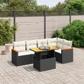 Set de sofás de jardín 6 piezas y cojines ratán sintético negro de , Conjuntos de jardín - Ref: Foro24-3273065, Precio: 400,8...