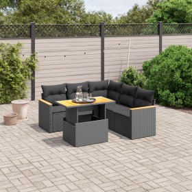 Set de sofás de jardín 6 piezas y cojines ratán sintético negro de , Conjuntos de jardín - Ref: Foro24-3273071, Precio: 420,1...