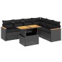 Set de comedor de jardín 7 pzas y cojines ratán sintético negro de , Conjuntos de jardín - Ref: Foro24-3273092, Precio: 478,7...