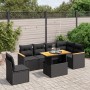 Set de comedor de jardín 7 pzas y cojines ratán sintético negro de , Conjuntos de jardín - Ref: Foro24-3273099, Precio: 478,7...