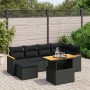 Set de comedor de jardín 7 pzas y cojines ratán sintético negro de , Conjuntos de jardín - Ref: Foro24-3273176, Precio: 461,0...
