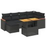 Set de comedor de jardín 7 pzas y cojines ratán sintético negro de , Conjuntos de jardín - Ref: Foro24-3273176, Precio: 461,0...