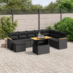 Set de sofás de jardín 8 piezas y cojines ratán sintético negro de , Conjuntos de jardín - Ref: Foro24-3273211, Precio: 580,2...
