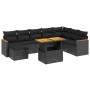 Set de sofás de jardín 8 piezas y cojines ratán sintético negro de , Conjuntos de jardín - Ref: Foro24-3273211, Precio: 580,8...