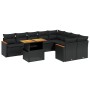 Set de sofás de jardín 10 pzas cojines ratán sintético negro de , Conjuntos de jardín - Ref: Foro24-3273232, Precio: 657,79 €...
