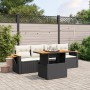 Set de muebles de jardín 5 pzas y cojines ratán sintético negro de , Conjuntos de jardín - Ref: Foro24-3273394, Precio: 349,3...