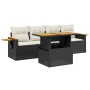 Set de muebles de jardín 5 pzas y cojines ratán sintético negro de , Conjuntos de jardín - Ref: Foro24-3273394, Precio: 349,3...