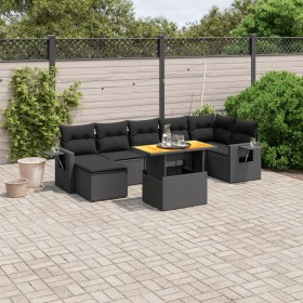 Set de sofás de jardín 8 piezas y cojines ratán sintético negro de , Conjuntos de jardín - Ref: Foro24-3271860, Precio: 525,7...