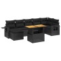 Set de sofás de jardín 8 piezas y cojines ratán sintético negro de , Conjuntos de jardín - Ref: Foro24-3271860, Precio: 525,7...
