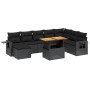 Set de sofás de jardín 8 piezas y cojines ratán sintético negro de , Conjuntos de jardín - Ref: Foro24-3271888, Precio: 585,9...