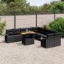 Set de sofás de jardín 11 pzas y cojines ratán sintético negro de , Conjuntos de jardín - Ref: Foro24-3271944, Precio: 736,48...