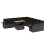 Set de sofás de jardín 11 pzas y cojines ratán sintético negro de , Conjuntos de jardín - Ref: Foro24-3271944, Precio: 736,48...