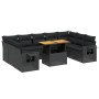 Set de sofás de jardín 10 pzas cojines ratán sintético negro de , Conjuntos de jardín - Ref: Foro24-3271895, Precio: 662,86 €...