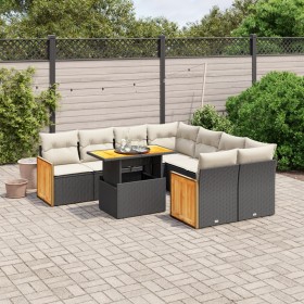 Set de sofás de jardín 8 piezas y cojines ratán sintético negro de , Conjuntos de jardín - Ref: Foro24-3273884, Precio: 541,7...