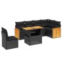 Set de comedor de jardín 7 pzas y cojines ratán sintético negro de , Conjuntos de jardín - Ref: Foro24-3273981, Precio: 477,3...