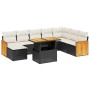 Set de sofás de jardín 8 piezas y cojines ratán sintético negro de , Conjuntos de jardín - Ref: Foro24-3274094, Precio: 517,8...