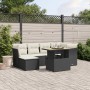 Set de comedor de jardín 7 pzas y cojines ratán sintético negro de , Conjuntos de jardín - Ref: Foro24-3275478, Precio: 441,7...
