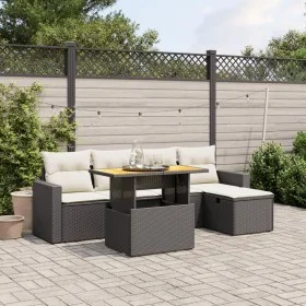 Set de sofás de jardín 6 piezas y cojines ratán sintético negro de , Conjuntos de jardín - Ref: Foro24-3275583, Precio: 373,2...