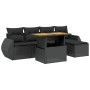 Set de sofás de jardín 6 piezas y cojines ratán sintético negro de , Conjuntos de jardín - Ref: Foro24-3275806, Precio: 413,5...