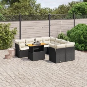 Set de sofás de jardín 8 piezas y cojines ratán sintético negro de , Conjuntos de jardín - Ref: Foro24-3270720, Precio: 566,6...