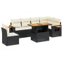 Set de comedor de jardín 7 pzas y cojines ratán sintético negro de , Conjuntos de jardín - Ref: Foro24-3273541, Precio: 454,9...
