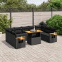 Set de sofás de jardín 11 pzas y cojines ratán sintético negro de , Conjuntos de jardín - Ref: Foro24-3273687, Precio: 743,40...