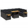 Set de sofás de jardín 11 pzas y cojines ratán sintético negro de , Conjuntos de jardín - Ref: Foro24-3273687, Precio: 743,40...