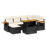 Set de comedor de jardín 7 pzas y cojines ratán sintético negro de , Conjuntos de jardín - Ref: Foro24-3273618, Precio: 455,0...