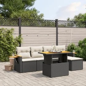 Set de sofás de jardín 6 piezas y cojines ratán sintético negro de , Conjuntos de jardín - Ref: Foro24-3273492, Precio: 386,8...