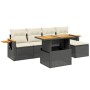 Set de sofás de jardín 6 piezas y cojines ratán sintético negro de , Conjuntos de jardín - Ref: Foro24-3273492, Precio: 383,5...