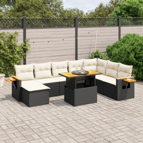 Set de sofás de jardín 8 piezas y cojines ratán sintético negro de , Conjuntos de jardín - Ref: Foro24-3273653, Precio: 542,6...