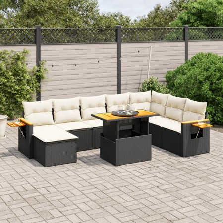 Set de sofás de jardín 8 piezas y cojines ratán sintético negro de , Conjuntos de jardín - Ref: Foro24-3273653, Precio: 542,6...